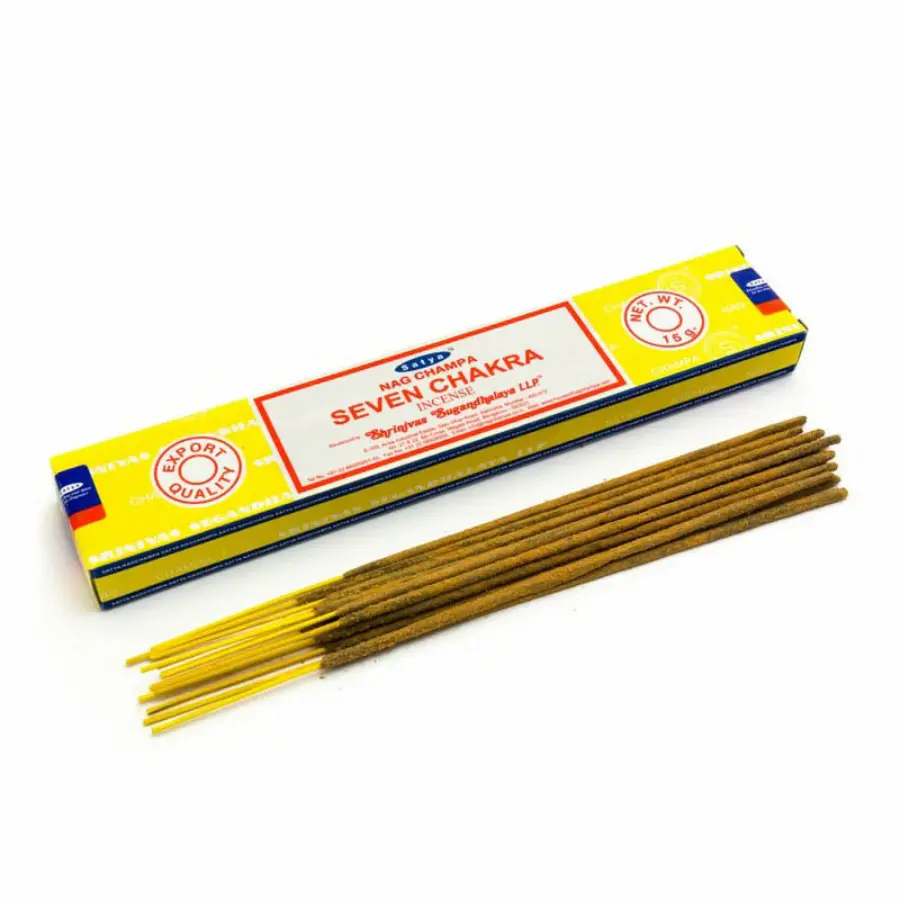 Nag Champa SEVEN CHAKRA Incense, Satya (Благовония НАГ ЧАМПА СЕДЬМАЯ ЧАКРА, Сатья), 15 г.