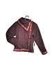 Тибетское этническое короткое пальто ТЁМНО-КРАСНОЕ (деревенская ручная работа), 1 шт.
