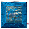 Индийский чехол для подушки СЛОН В РАМКЕ, цвет СИНИЙ (полиэстер, с обратной стороны однотонный на молнии, размер 40 на 40 см.), 1 шт.