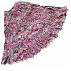 Расклешенная юбка индийская этническая, РОЗОВАЯ С ПЕЧАТНЫМ ПРИНТОМ, на резинке (без подкладки, размер FS, хлопок 100%), 1 шт.