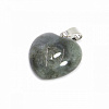 Сердечко объёмное SEW055-8, из камня ЛАБРАДОР - мистический камень желаний, дарует удачу и везение (2 на 2 см.), 1 шт.