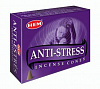 Hem Incense CONES ANTI-STRESS (Благовония конусы АНТИСТРЕСС, Хем), уп. 10 конусов.