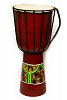 Барабан ДЖЕМБЕ (дерево, роспись в точку, кожа, высота - 40 см., диаметр - 18 см.), с острова Бали, 1 шт.
