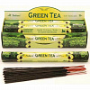 Tulasi GREEN TEA Exotic Incense Sticks, Sarathi (Туласи благовония ЗЕЛЕНЫЙ ЧАЙ, Саратхи), уп. 20 палочек.
