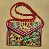 Клатч с вышивкой ручной работы, индийский (Красный)