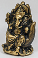Статуэтка Фэн-Шуй ГАНЕШ В ЛАДОНИ с золотистым покрытием (гипсобетон, высота 11 см.), 1 шт.