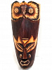 Маска настенная С СОВОЙ - символ процветания в доме через мудрость (дерево, 20 см.), с острова Бали, 1 шт.