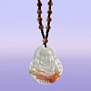 Четки для медитации с подвеской ХОТЕЙ (белые с красным, под камень, 6 мм., длина 38 см.), 1 шт.