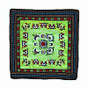 Декоративный чехол на подушку индийский этнический ЗЕЛЕНЫЙ с цветной вышивкой (размер 47 на 47 см.), 1 шт.