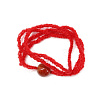 Красная нить с камнем СЕРДОЛИК - сильнейший талисман любви (8 мм.), 1 шт.