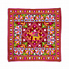Декоративный чехол на подушку индийский этнический КРАСНЫЙ с цветной вышивкой (размер 40 на 40 см.), 1 шт.