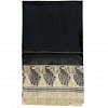 Сари MALABAR SILK с печатным принтом ПАВЛИНЫ, цвет ЧЕРНЫЙ (Size: Onesize, с отрезом для блузы), 1 шт.