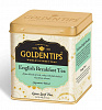 ENGLISH BREAKFAST TEA, Golden Tips (АНГЛИЙСКИЙ ЗАВТРАК 100% Индийский черный листовой чай, железная банка, Голден Типс), 100 г.