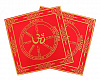 Салфетка денежная С СИМВОЛОМ ОМ под фигурки Фен Шуй для привлечения удачи (размер 17 на 17 см.), упаковка 2 шт.
