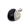 Сердечко объемное SEW055-18B, из камня ЧЕРНЫЙ АГАТ - камень дарующий изобилие, удачу во всех начинаниях и защиту (2 на 2 см.), 1 шт.